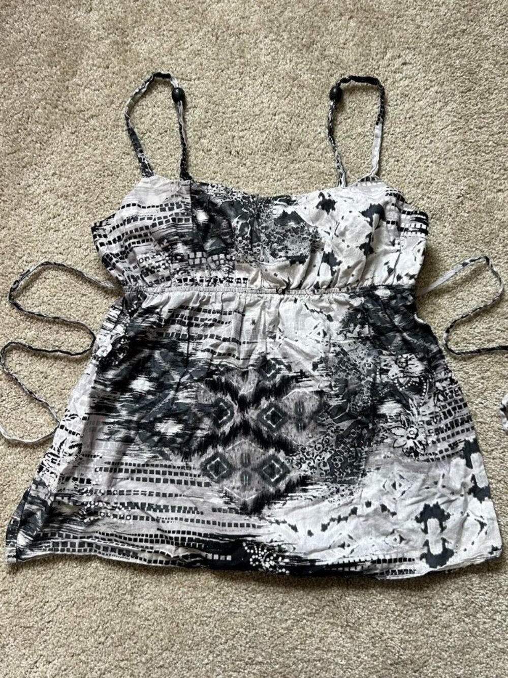 Vintage Y2K babydoll indie sleaze top with ties in the back Size:Large